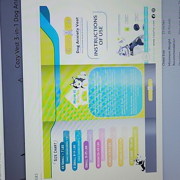 Cozy Vest 3in1 dog anxiety vest  music aromatherapy stress relief Medium…New - Picture 4 of 8